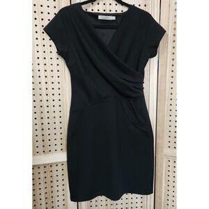 The Limited‎ Ruched Waist Black Dress S Flattering Stretch Lined Dressy
